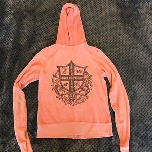 Juicy couture orange terry zip hoodie